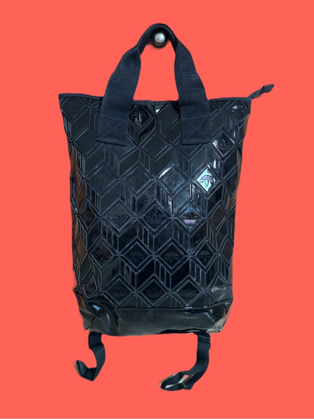 Adidas Black Geometric Pattern-Backpack